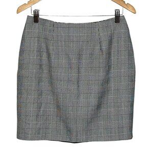 Vintage Plaid Mini Skirt Sz 12 Houndstooth Tweed 90s Preppy Librarycore